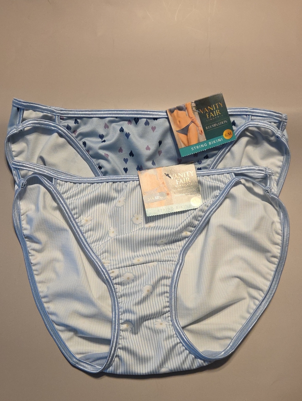 Vanity Fair Illumiination String Bikini Panties - Two-Pack Size 6 M